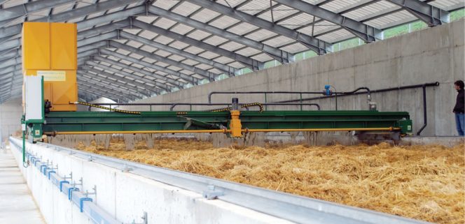 Figure 1. Horizontal reactor trough and traveling bridge at the Bosco Chiesanuova swine farm