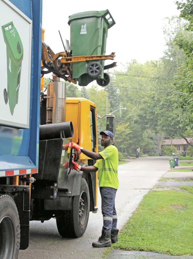 New 26-gallon green bins, purchased in part to combat raccoons that could get into households’ previous carts, are suitable for automated collection.