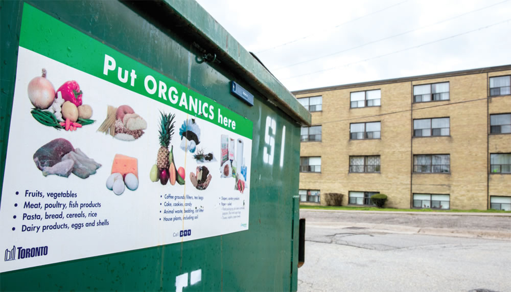 Source separated organics collection is available to 65 percent of Toronto’s multifamily residential buildings.