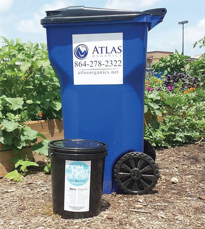 Atlas Organics' Compost House program uses 5-gallon collection pails with a compostable liner.