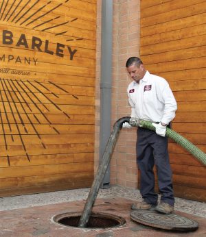 Example of FOG collection at regulated food service establishment in Tempe by grease hauling service contracted by the City’s cooperative.