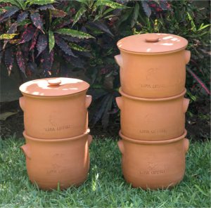 Lima Compost's clay composting pots 