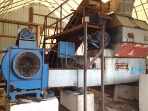 The heat recovery units have cut propane consumption for drying compost prior to bagging (dryer above) and #2 heating oil for building heating.