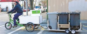 Niche organics haulers include collection services using bikes and trailers (Zero to Go trailer shown).