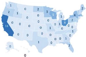 AD facilities processing food waste in U.S.