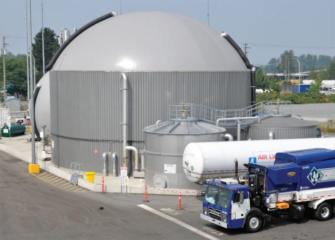 Leachate from the dry AD tunnels is collected and put into the wet AD tank along with any liquid organics that Surrey Biofuel receives.