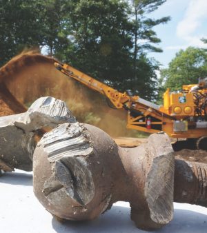 Even with household education about proper separation, SCRRRA deals with contaminants in materials dropped off by residents — including a trailer hitch.