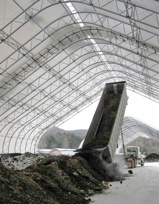 Depending on the manufacturer, fabric buildings provide a clean span design that is absent of support posts. This enables operators to arrange their composting facility for maximum efficiency.