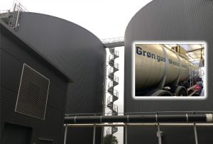 Nature Energy plant in Ringe is adjacent to a food waste pretreatment facility as well as a pipeline, where biomethane — “Gron gas” — can be injected into the national natural gas grid.