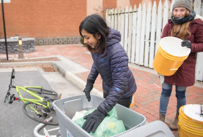 Soil Cycles of Harrisonburg, Virginia, collects local food waste via bicycle.
