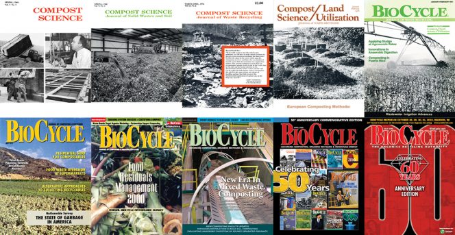 BioCycle covers featuring title/subtitle changes