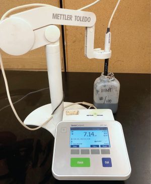 To measure pH, the TMECC method utilized by A&L Great Lakes Lab calls for a 1:5 dilution ratio of compost to water.