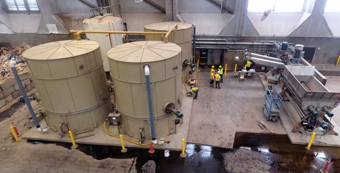 A designated space at the Puente Hills MRF includes the DODA bioseparators and storage tanks for the slurry (on right).