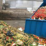 Food waste prior to preprocessing into a slurry at the Los Angeles County Sanitation Districts’ Puente Hills MRF.