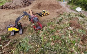 Aerial view of Indian River County's yard trimmings composting site.