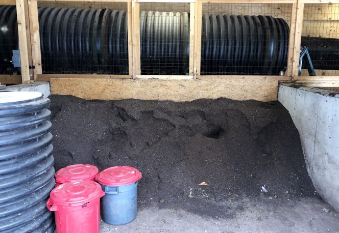 Storage area for screened, finished compost