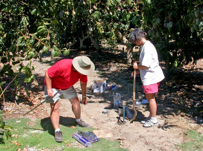 Sampling compost outside of Palm Springs, CA (circa 2008).